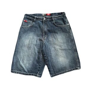 VTG Southpole Jean Shorts Mens Size 36 Baggy Y2K Denim Jorts Red Tab Baggy Wide